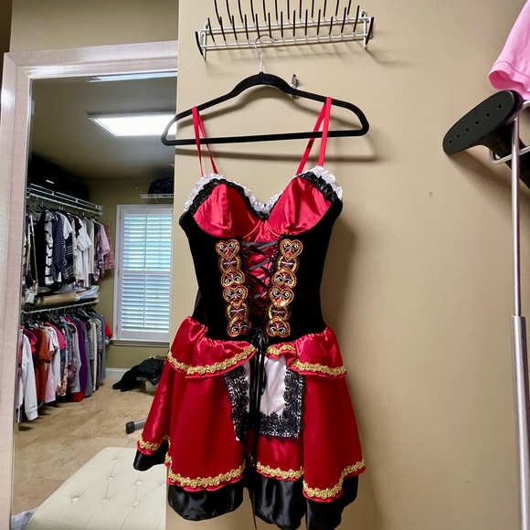Spirit Red Riding-hood (or Tavern Maid) Med Halloween Costume with Corset Bodice - Picture 1 of 5